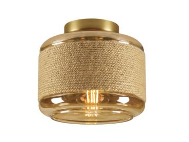 PANTILO ROPE 19, Wand- und Deckenaufbauleuchte, zylindrisch, 1x max. 15 W E27, gold