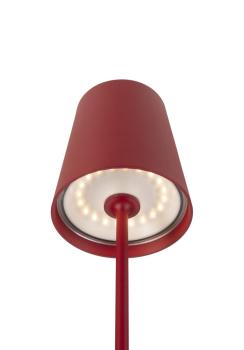VINOLINA TWO, Tischleuchte, Akku, IP65, 2200/2700/3000 K, TOUCH, rot