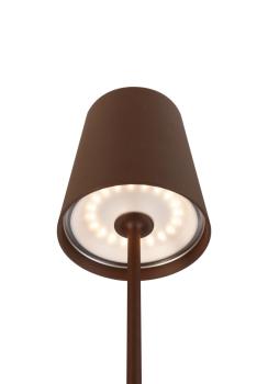 VINOLINA TWO, Tischleuchte, Akku, IP65, 2200/2700/3000 K, TOUCH, rost