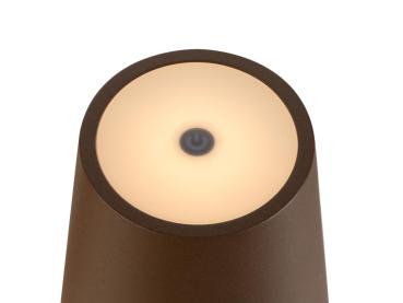 VINOLINA TWO, Tischleuchte, Akku, IP65, 2200/2700/3000 K, TOUCH, rost