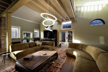 ONE FLAT, Pendelleuchte, triple, 300 cm, 2700/3000 K, DALI 2, Touch, messing