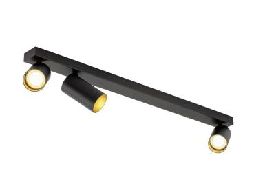 KAMI, Deckenaufbauleuchte, 3x max. 10 W, GU10, schwarz/gold