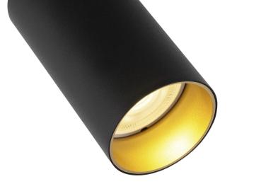 Preview: KAMI, Deckenaufbauleuchte, 3x max. 10 W, GU10, schwarz/gold