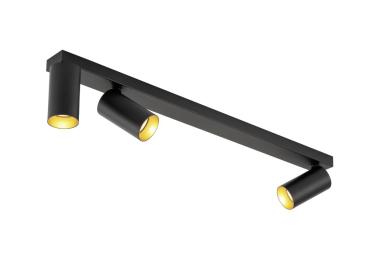 KAMI, Deckenaufbauleuchte, 3x max. 10 W, GU10, schwarz/gold