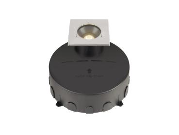 Preview: DASAR® M, Bodeneinbauleuchte, eckige Abdeckung, 24°, 3000 K, incl. DALI-Treiber, edelstahl