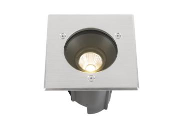 Preview: DASAR® M, Bodeneinbauleuchte, eckige Abdeckung, 24°, 3000 K, incl. DALI-Treiber, edelstahl