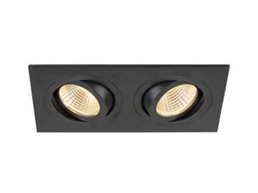 Preview: NEW TRIA® 155, Deckeneinbauring, L: 17 B: 9 H: 4 cm, zweiflammig, IP 20, schwarz