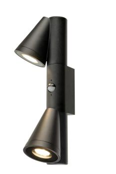 Preview: T-TUBE, Wandaufbauleuchte, GU10, double, Sensor, IP44, max. 10 W, schwarz