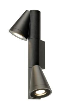 T-TUBE, Wandaufbauleuchte, GU10, double, IP65, max. 10 W, schwarz