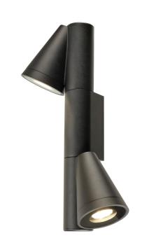 Preview: T-TUBE, Wandaufbauleuchte, GU10, double, IP65, max. 10 W, schwarz