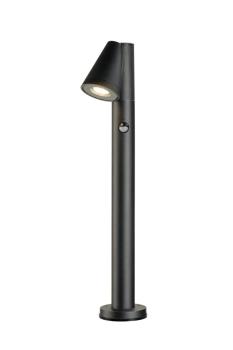 T-TUBE 70 POLE, Outdoor Stehleuchte, GU10, single, Sensor, IP44, max. 10 W, schwarz