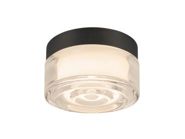 Preview: CYFT WAVE, Wand- und Deckenaufbauleuchte, 2700/3000/4000 K, 6,5 W, PHASE, schwarz / klar