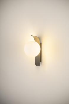 SUN, Wandaufbauleuchte, rund, 1x max. 40 W, LED-Leuchtmittel, G9, PHASE, schwarz