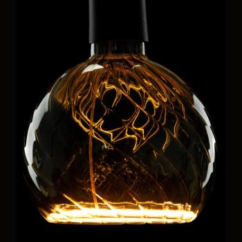 LED Floating Globe 150 twisted, LED-Leuchtmittel, smokey grey, E27, PHASE, 6 W, 1900 K