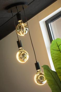 Preview: LED Illusion Globe 125 Crescent slanting, LED-Leuchtmittel, smokey, E27, PHASE, 6 W, 1900 K