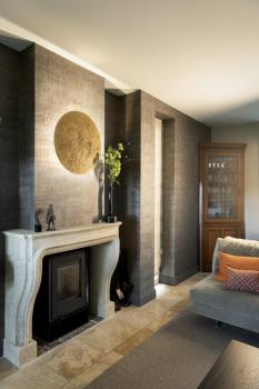 Preview: MANA 60 Leuchtenschirm, rund, moon structure, H: 4.2 cm, gold