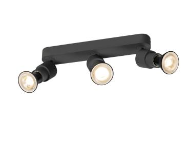 PURI 2.0 Basic, Wand- und Deckenaufbauleuchte, long, rund, 3 x max. 6 W GU10, schwarz