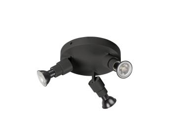 Preview: PURI 2.0 Basic, Wand- und Deckenaufbauleuchte, rund, 3 x max. 6 W GU10, schwarz