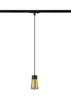 Preview: PURI 2.0 Cone, 1~ Pendelleuchte, GU10, Pendellänge 200 cm, 1x max. 6 W, schwarz / gold