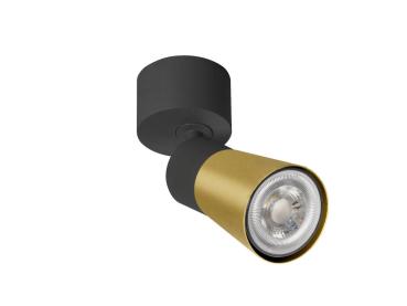 Preview: PURI 2.0 Cone, Wand- und Deckenaufbauleuchte, 1x max. 6 W GU10, schwarz / gold