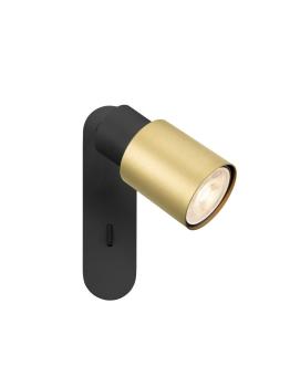 PURI 2.0 Tube, Wand- und Deckenaufbauleuchte, Schalter, rechteckig, 1x max. 6 W GU10, schwarz / gold