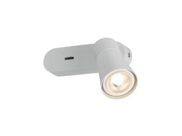 Preview: PURI 2.0 Cone, Wand- und Deckenaufbauleuchte, Schalter, rechteckig, 1x max. 6 W GU10, grau