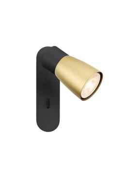 PURI 2.0 Dome, Wand- und Deckenaufbauleuchte, Schalter, rechteckig, 1x max. 6 W GU10, schwarz / gold