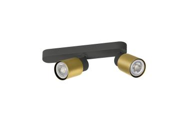 Preview: PURI 2.0 Tube, Wand- und Deckenaufbauleuchte, asymmetrisch, 2 x max. 6 W GU10, schwarz / gold