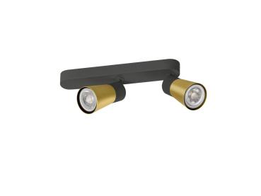 Preview: PURI 2.0 Cone, Wand- und Deckenaufbauleuchte, asymmetrisch, 2 x max. 6 W GU10, schwarz / gold