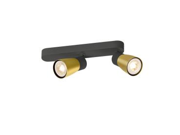 PURI 2.0 Dome, Wand- und Deckenaufbauleuchte, asymmetrisch, 2 x max. 6 W GU10, schwarz / gold