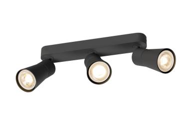 PURI 2.0 Cone, Wand- und Deckenaufbauleuchte, long, 3 x max. 6 W GU10, schwarz