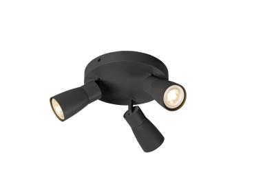 PURI 2.0 Dome, Wand- und Deckenaufbauleuchte, rund, 3 x max. 6 W GU10, schwarz