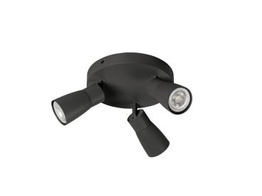 Preview: PURI 2.0 Dome, Wand- und Deckenaufbauleuchte, rund, 3 x max. 6 W GU10, schwarz