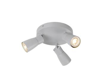 PURI 2.0 Dome, Wand- und Deckenaufbauleuchte, rund, 3 x max. 6 W GU10, grau