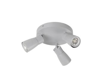 Preview: PURI 2.0 Dome, Wand- und Deckenaufbauleuchte, rund, 3 x max. 6 W GU10, grau