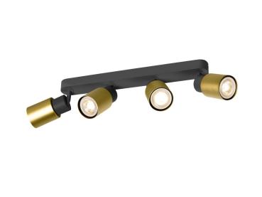 PURI 2.0 Tube, Wand- und Deckenaufbauleuchte, long, 4 x max. 6 W GU10, schwarz / gold