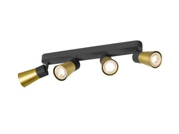 PURI 2.0 Cone, Wand- und Deckenaufbauleuchte, long, 4 x max. 6 W GU10, schwarz / gold