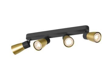 PURI 2.0 Dome, Wand- und Deckenaufbauleuchte, long, 4 x max. 6 W GU10, schwarz / gold