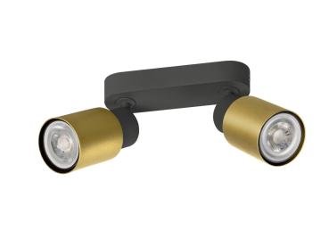 Preview: PURI 2.0 Tube, Wand- und Deckenaufbauleuchte, long, 2 x max. 6 W GU10, schwarz / gold