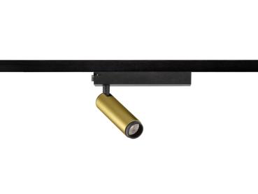 GRIP! S, 1~ Spot, zylindrisch, 2000-3000 K, 11 W, Dim-to-Warm, PHASE, 29°, gold / schwarz
