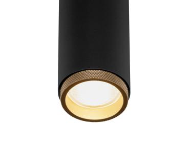 Preview: GRIP! M, 1~ Spot, zylindrisch, 2000-3000 K, 15 W, Dim-to-Warm, PHASE, 42°, schwarz / gold