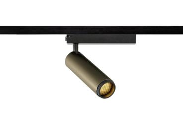 GRIP! M, 1~ Spot, zylindrisch, 2000-3000 K, 15 W, Dim-to-Warm, PHASE, 42°, bronze / schwarz