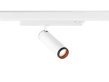 Preview: GRIP! M, 3~ Spot, zylindrisch, 2000-3000 K, 15 W, Dim-to-Warm, PHASE, 42°, weiß / schwarz