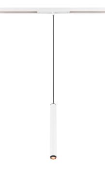 Preview: GRIP! S, 48V Pendelleuchte, Pendellänge 200 cm, 2000-3000 K, 29°, DALI, Dim-to-Warm, weiß / schwarz