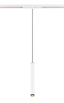 Preview: GRIP! S, 48V Pendelleuchte, Pendellänge 200 cm, 2000-3000 K, 29°, DALI, Dim-to-Warm, weiß / schwarz