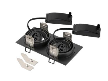 NEW TRIA® 155, Deckeneinbauleuchte, quadratisch, 2 x GU10, zweiflammig, schwarz