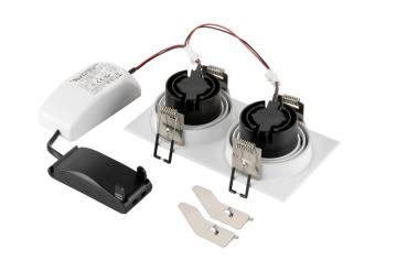 Preview: NEW TRIA® 155, Deckeneinbauleuchte, quadratisch, 2700 K, zweiflammig, PHASE, 38°, weiß