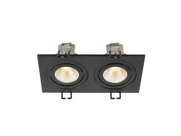 Preview: NEW TRIA® 155, Deckeneinbauleuchte, quadratisch, 2700 K, zweiflammig, PHASE, 38°, schwarz