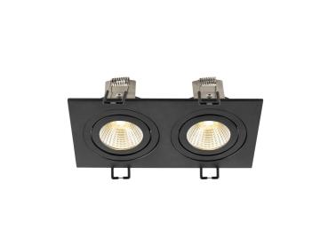 Preview: NEW TRIA® 155, Deckeneinbauleuchte, quadratisch, 3000 K, zweiflammig, PHASE, 38°, schwarz