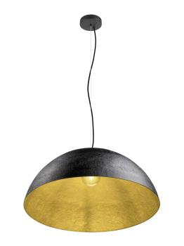 FORCHINI 70, Pendelleuchte, E27, Pendellänge 150 cm, 1x max. 40 W, matt schwarz / matt gold